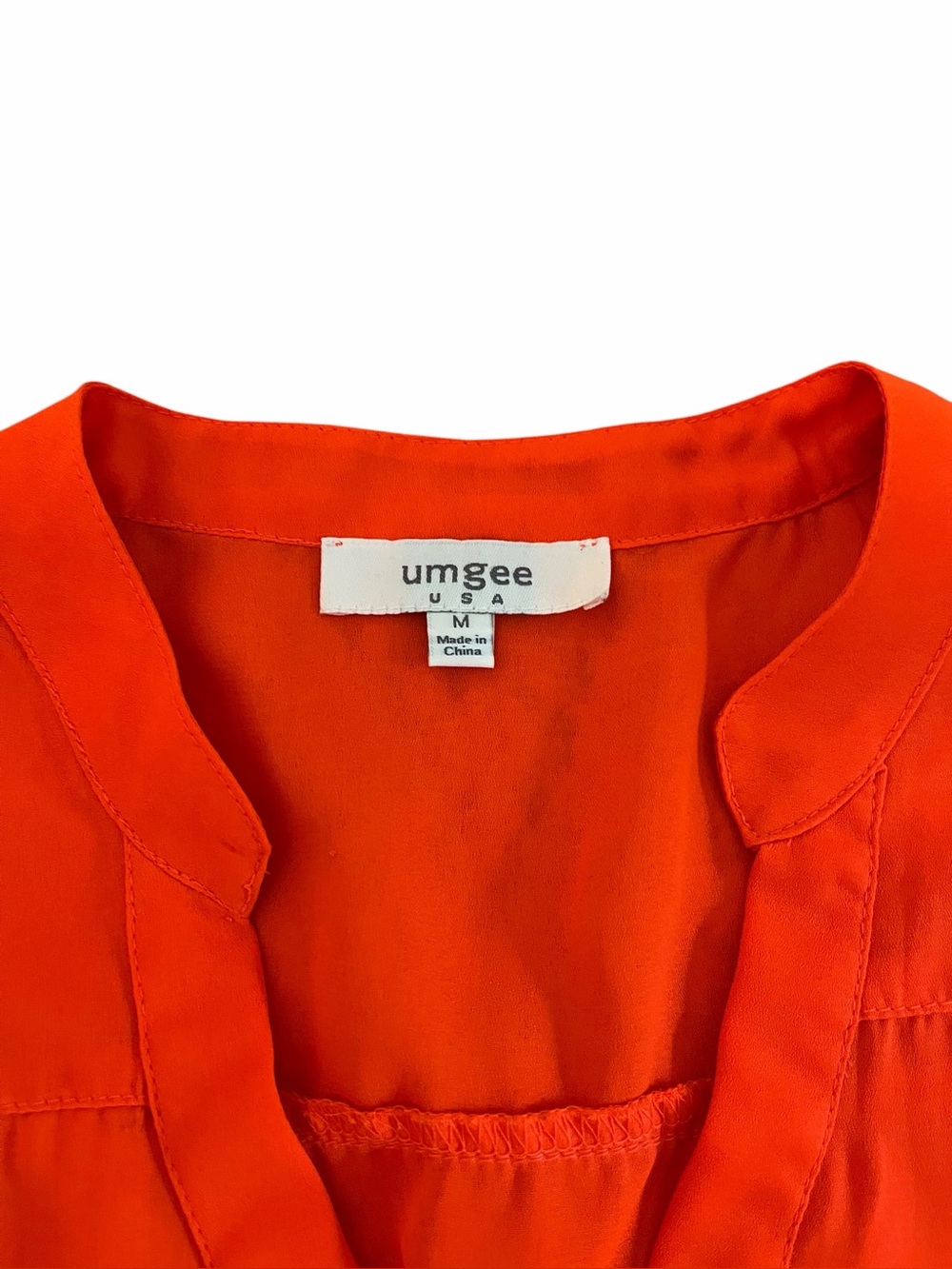 Umgee Vibrant Orange Cinch Waist Dress Sleeveless Medium Boho Shift Mini - Picture 4 of 6